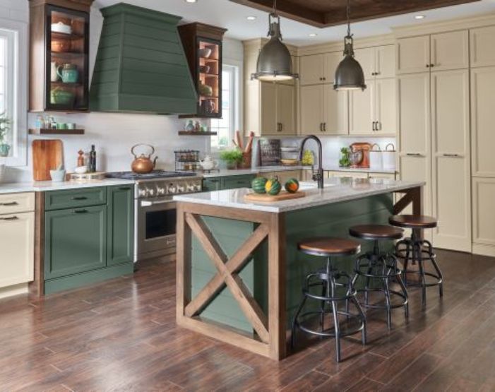 quartz countertops in a rustic kitchen